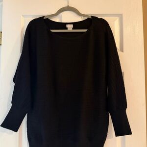 Chico's Classic Black Crew Neck Sweater